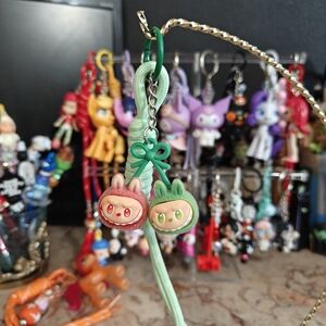 Green Cherry Labubu Keychain